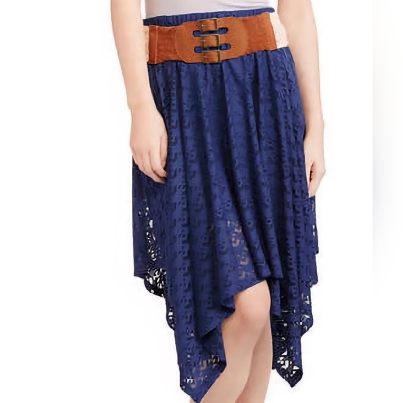 No Boundaries Dresses & Skirts - Navy Blue Skirt with Belt, Small (3/5)